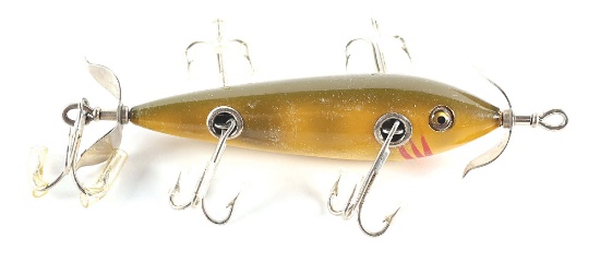 SHAKESPEARE NO. 44 SUBMERGED WOODEN MINNOW IN YELLOW PERCH