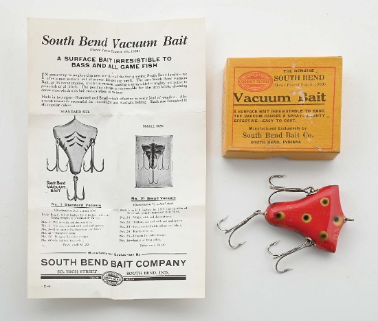 SOUTH BEND VACUUM BAIT IN RED SPOTTED IN BOX
