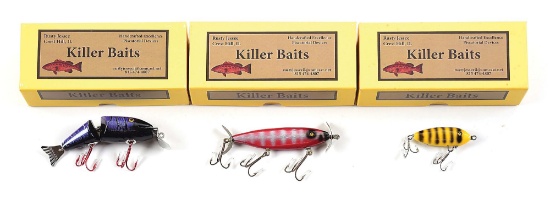 3 RUSTY JESSEE KILLER BAITS ALL NEW IN THE BOX
