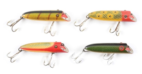 FOUR SALTWATER RIGGED C8500 HEDDON BASSERS