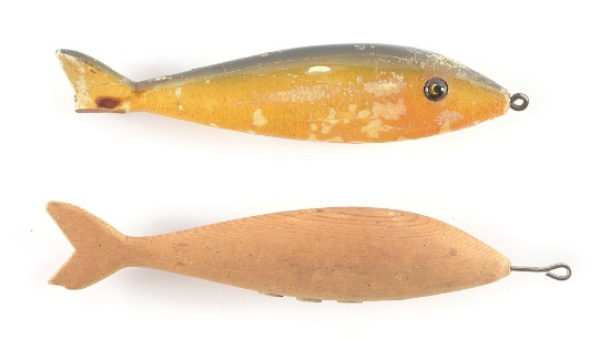 PAIR OF UNRIGGED HEDDON 1300 BLACK SUCKER LURE BODIES