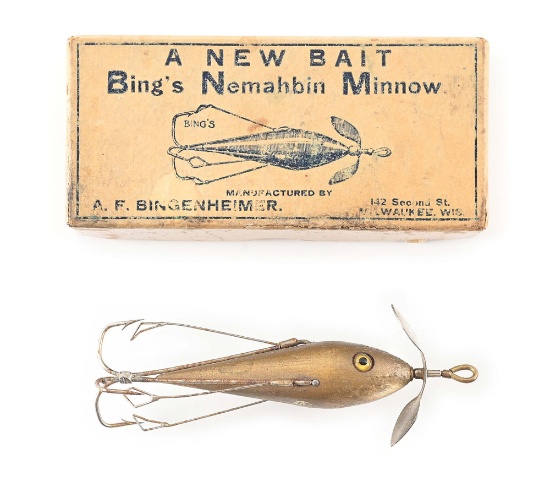BING’S GOLD NEMAHBIN MINNOW IN PICTURE BOX
