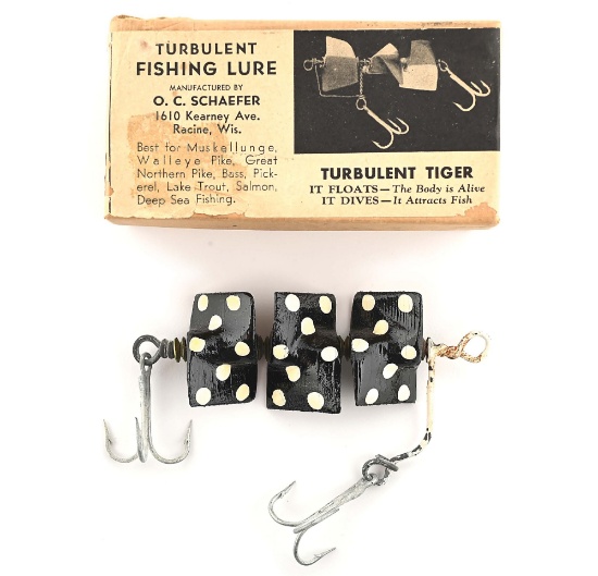 O.C. SCHAEFFER TURBULENT TIGER IN BLACK DOTTED IN CORRECT PICTURE BOX