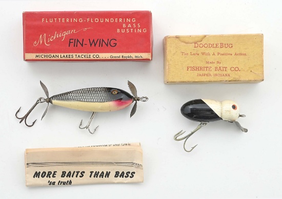 FIN WING AND DOODLE BUG LURES IN BOXES