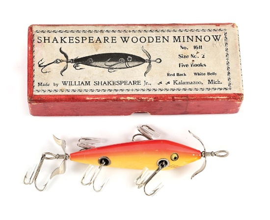 SHAKESPEARE NO 1611 WOODEN MINNOW IN CORRECT PICTURE BOX