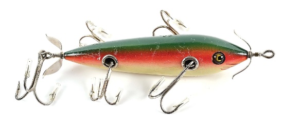 SHAKESPEARE NO 64 FIVE HOOK MUSKY MINNOW IN GREEN & WHITE