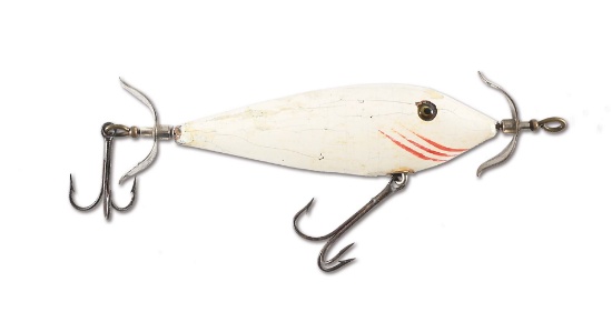 HEDDON 300 HIGH FOREHEAD SURFACE MINNOW IN SOLID WHITE