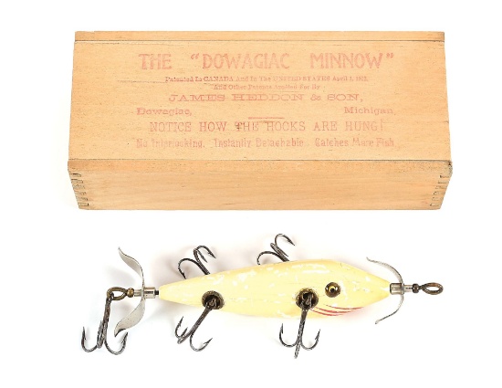 HEDDON 150 HIGH FOREHEAD DOWAGIAC UNDERWATER MINNOW IN WOOD BOX