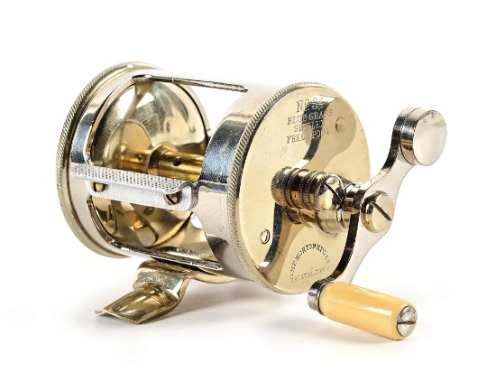 HORTON MFG CO NO 34 BLUE GRASS SIMPLEX FREE SPOOL BAIT CASTING REEL