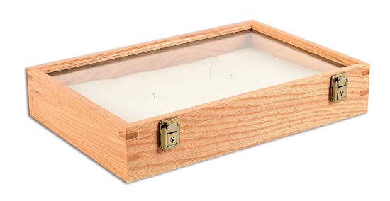 MEDIUM OAK DISPLAY CASE