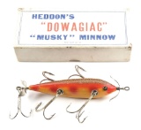 HEDDON 707 MUSKY MINNOW IN SIENNA CRACKLEBACK IN INTRO BOX