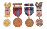 LOT OF 4: US SPANISH AMERICAN WAR AND MEXICAN BORDER MEDALS.