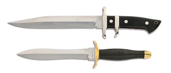 LOT OF 2: STEVE VOORHIS SUB HILT FIGHTER AND DAGGER.