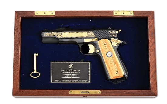 (M) UNITED STATES NAVY COMMEMORATIVE AUTO ORDNANCE 1911A1 SEMI-AUTOMATIC PISTOL.