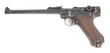(C) DWM DATED 1917 ARTILLERY LUGER SEMI AUTOMATIC PISTOL.