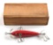 RED SHAKESPEARE NO. 43 MINNOW IN WOOD BOX