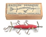 PONTIAC RADIUM MINNOW IN WOODEN PICTURE BOX