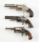 (A) LOT OF 3 ANTIQUE RIMFIRE REVOLVERS