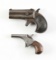 (A) LOT OF 2: REMINGTON DERRINGER AND A UNMARKED SINGLE SHOT DERRINGER.