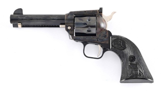 (M) JOHN WAYNE COMMEMORATIVE COLT NEW FRONTIER SCOUT SINGLE ACTION REVOLVER WITH CASE.