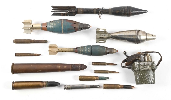 LARGE LOT OF INERT ORDNANCE.