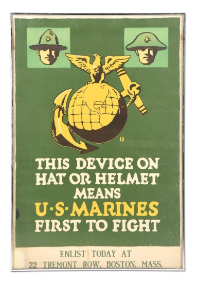 US WWI MARINE CORPS RECRUITMENT POSTER.