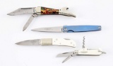 LOT OF 4: MISCELLANEOUS FOLDING KNVIES.