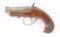 (A) WILLIAMSON DERRINGER SINGLE SHOT PISTOL WITH PERCUSSION SLEEVE.