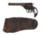 (C) R.T. FRAZIER TOOLED HOLSTER WITH A RELIC H&R DOUBLE ACTON REVOLVER.