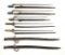 LOT OF 7: BRITISH, FRENCH, AND TURKISH BAYONETS.