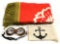 LOT OF 3: JAPANESE WWII PILOT GOGGLES, HEADBAND, AND BANNER.