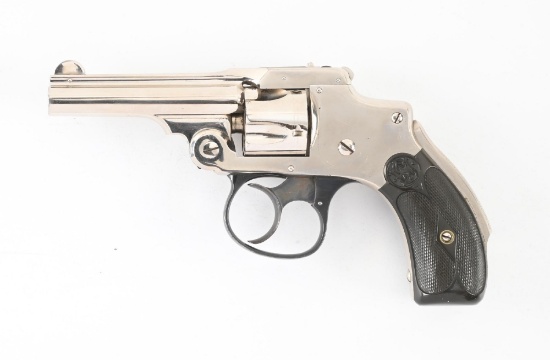 (A) SMITH & WESSON FIRST MODEL SAFTEY HAMMERLESS DOUBLE ACTION REVOLVER.
