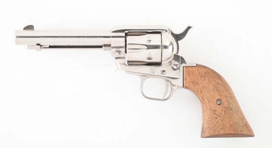 (C) COLT FRONTIER SCOUT NICKEL SINGLE ACTION .22 MAGNUM REVOLVER.