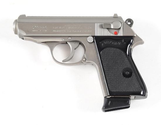 (M) INTERARMS WALTHER STAINLESS PPK .380 ACP SEMI-AUTOMATIC PISTOL.