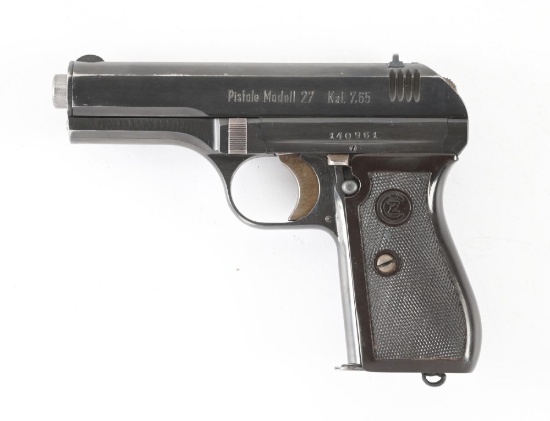 (C) EARLY HIGH POLISH GERMAN PROOFED CZ 27 SEMI-AUTOMATIC PISTOL.