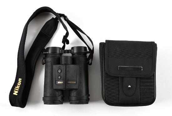 NIKON 10X42 LASERFORCE RANGEFINDING BINOCULAR.