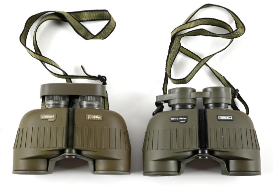 LOT OF 2: STEINER WARRIOR AND MILITARY & MARINE BINOCULARS.