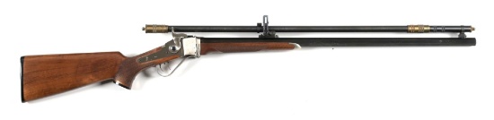 (M) CIMMARRON MODEL 1874 SHARPS SINGLE SHOT RIFLE WITH SCOPE.