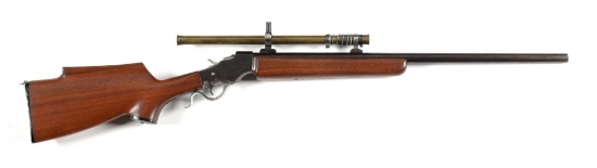 (C) CUSTOM STEVENS MODEL 44 1/2 .22 HORNET FALLING BLOCK RIFLE.