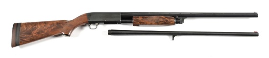 (C) UPGRADED ITHACA MODEL 37 SLIDE ACTION 12 GAUGE SHOTGUN 2 BARREL SET.