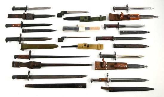 LOT OF 13: US AND EUROPEAN BAYONETS.