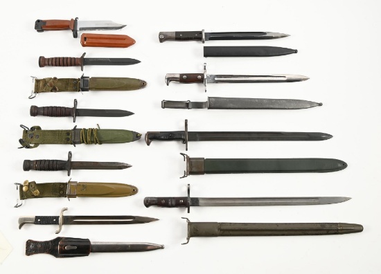 LOT OF 9: US AND GERMAN WWII ERA BAYONETS.