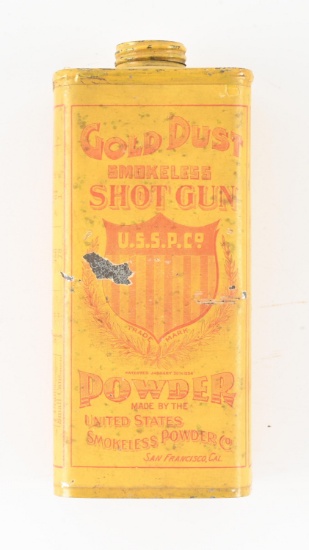 US SMOKELESS POWDER CO. GOLD DUST POWDER CAN.