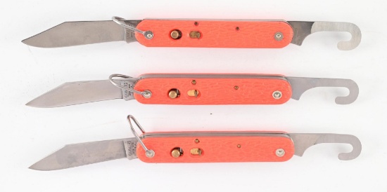 LOT OF 3: US VIETNAM WAR ERA CAMILLUS PARATROOPER AUTO KNIVES.