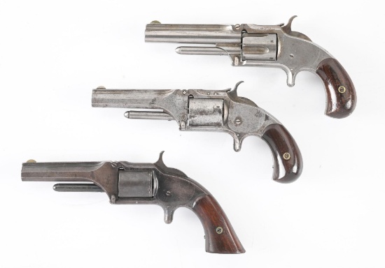 (A) LOT OF ALL THREE VARIATIONS SMITH & WESSON MODEL 1 1/2 TIP UP SINGLE ACTION REVOLVERS