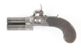 (A) SMITH LONDON ENGRAVED OVER UNDER PERCUSSION PISTOL.