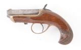 (A) WILLIAMSON DERRINGER SINGLE SHOT PISTOL WITH PERCUSSION SLEEVE.