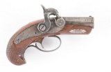 (A) UNMARKED SINGLE SHOT PERCUSSION POCKET DERRINGER PISTOL.