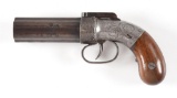 (A) ALLEN & THURBER PATENT 1837 PERCUSSION PEPPERBOX PISTOL.