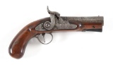 (A) AGNEW MARKED SINGLE SHOT PERCUSSION DERRINGER.